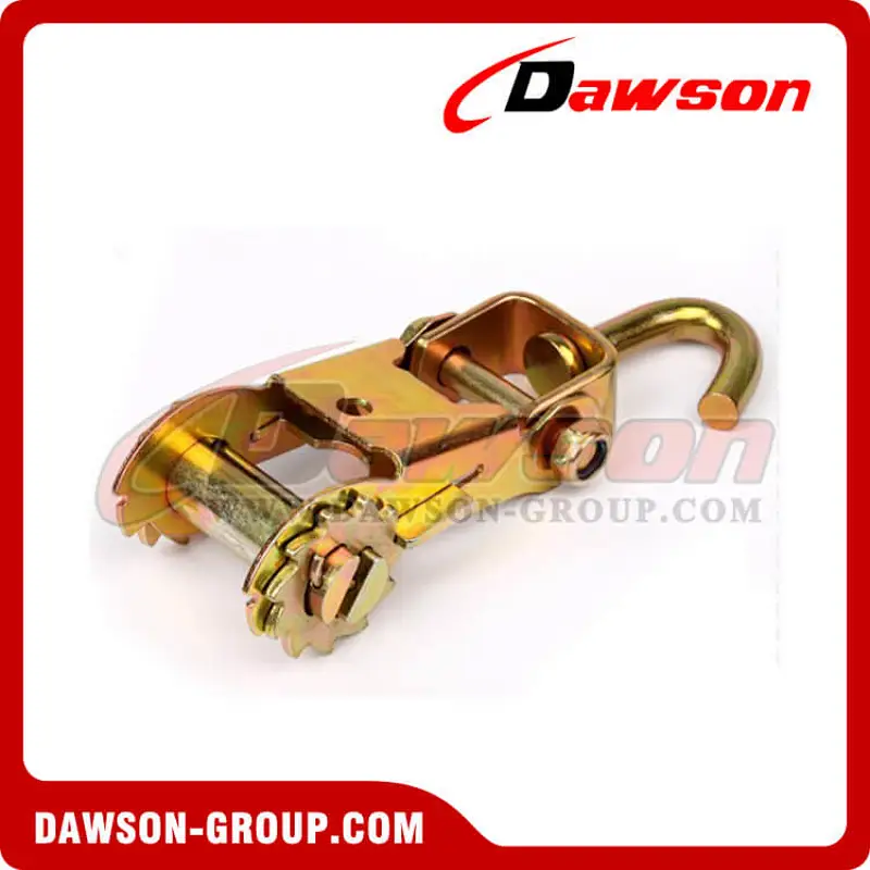 DSRB50506 Yellow Zinc Plated Ratchet Buckle with J Hook