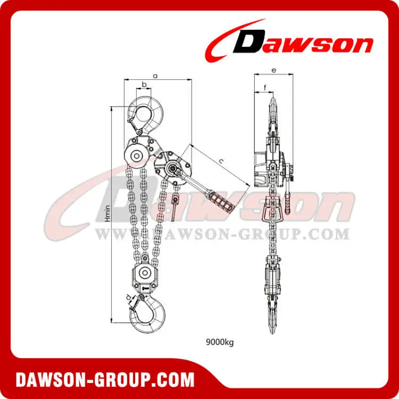 0.25T - 9T Aluminum Alloy Lever Hoist, Lever Block for Lifting Goods