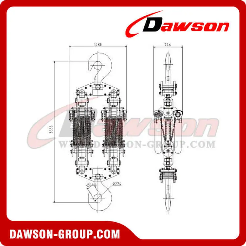 100T Chain Hoist, 100000KG Manual Chain Block for Ship Buildings
