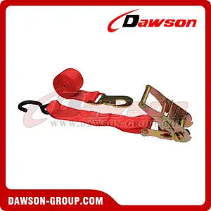 2 inch 8 feet Ratchet Strap with Flat Snap Hook and Wire Hook
