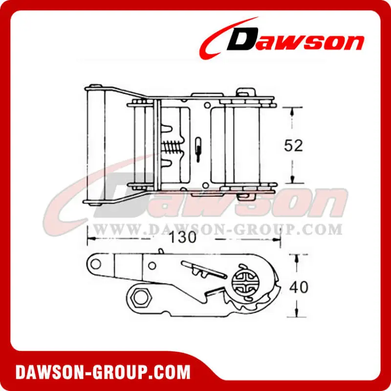 DSRB50201 B/S 2000KG/4400LBS Zinc Plated Ratchet Buckle