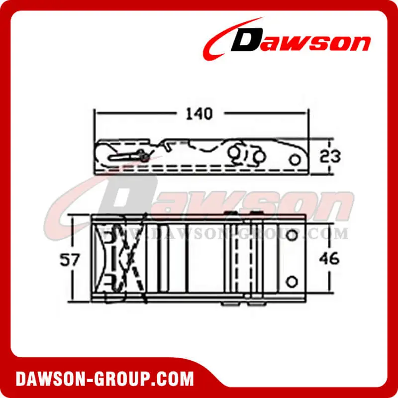 DSOUB 5004 BS 2200Lbs/1000KG 2 inch Stainless Steel Buckle for 50MM Webbing