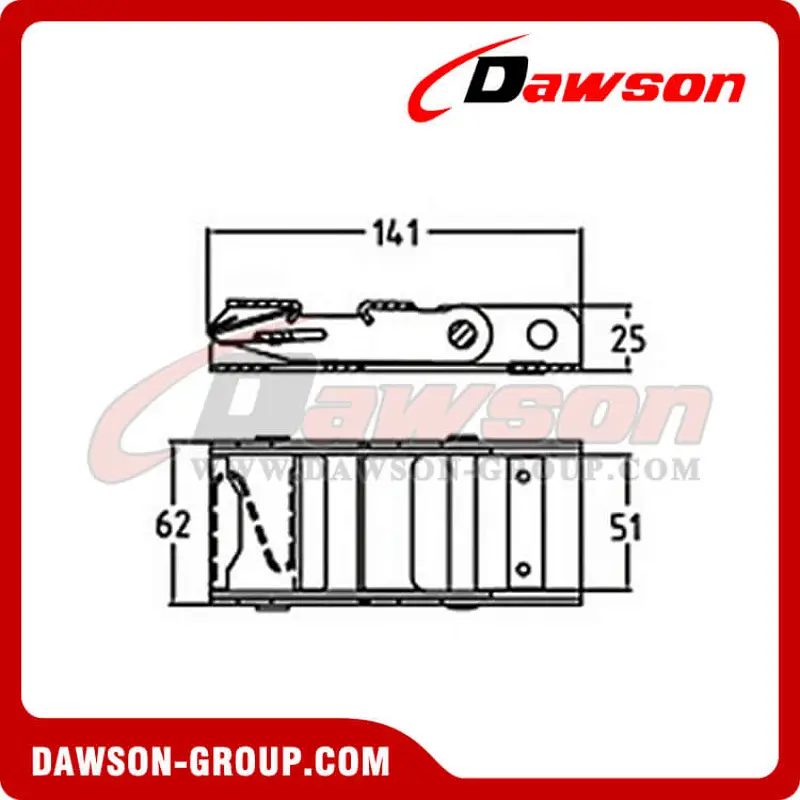 DSOUB 5007 BS 4000Lbs/1800KG 2 inch Steel Handle Overcenter Buckle