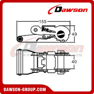 DSRB35305 B/S 3000KG / 6600LBS Ratchet Buckle with Rubber Handle