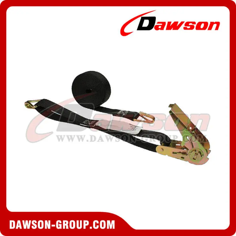 1 inch 8 feet Black Thumb Ratchet Strap with Wire Hooks