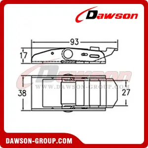 DSOUB 5008 BS 1540Lbs/700KG 1 inch Steel Handle Overcenter Buckle
