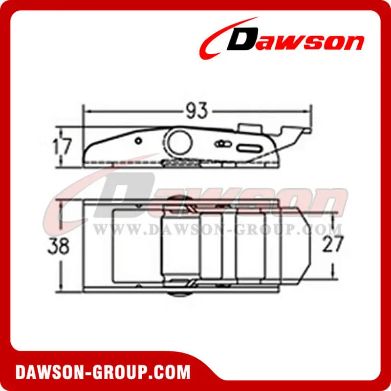 DSOUB 5008 BS 1540Lbs/700KG 1 inch Steel Handle Overcenter Buckle