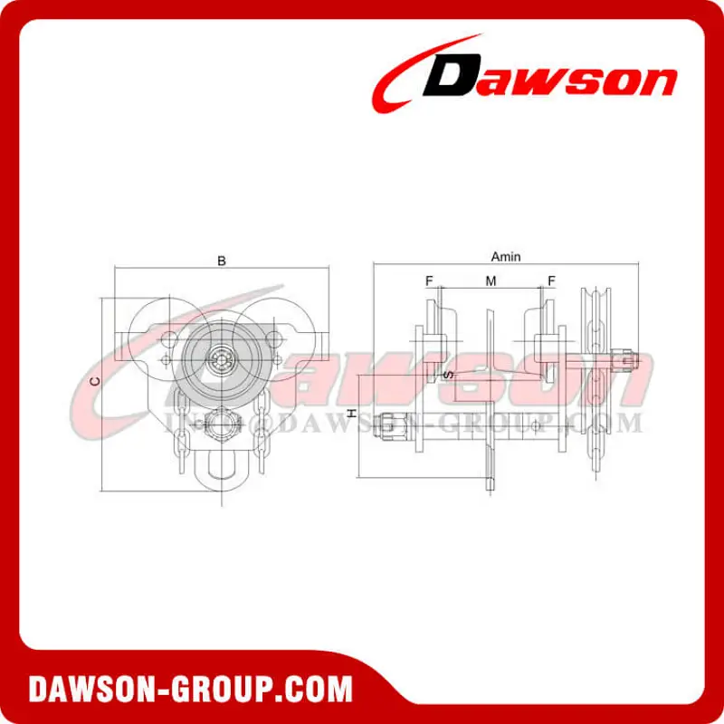 DS-ST-GCL Stainless Steel Geared Trolley, Trolley Clamps