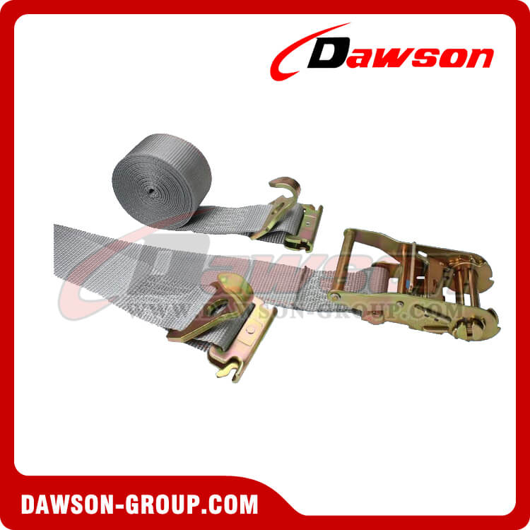 2'' x 16' Gray Ratchet Strap with 2'' F Track Hooks Spring E Fittings - Dawson Group - china manufacturer supplier