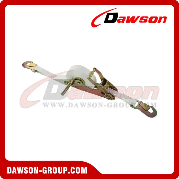 1'' x 15' Self Contained Ratchet Strap with Flat Snap Hooks and White Webbing - Dawson Group - china manufacturer supplier 1'' x 15' Self Contained Ratchet Strap with Flat Snap Hooks and White Webbing - Dawson Group - china manufacturer supplier