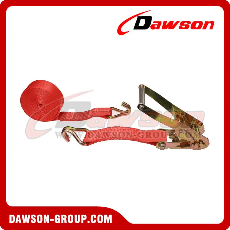 2'' x 18' RED Ratchet Strap with Double J Hook- china manufacturer supplier - Dawson Group