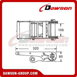 DSRB10101 B/S 10000KG/22000LBS Steel Handle Ratchet Buckle