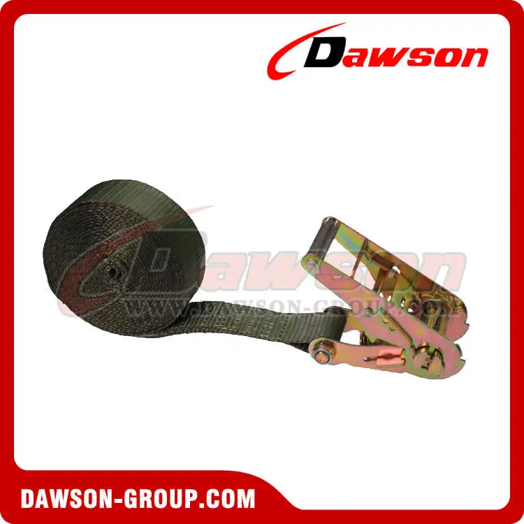 2'' X 20' Olive Heavy Duty Ratchet Strap - No Hook- china manufacturer supplier - Dawson Group