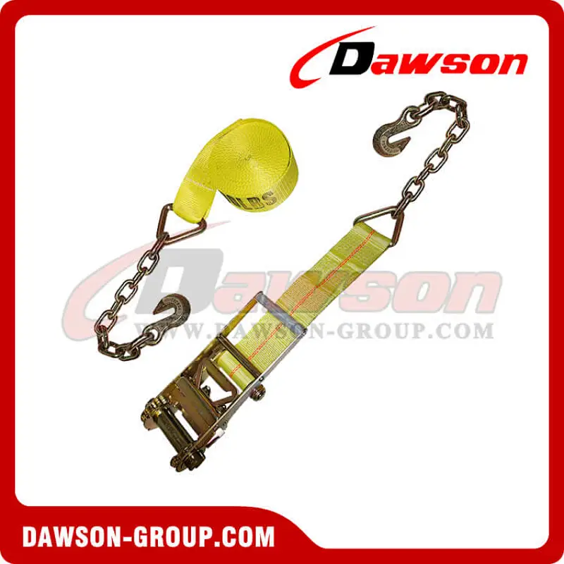 3 inch 27 feet Ratchet Strap with Chain and Hook