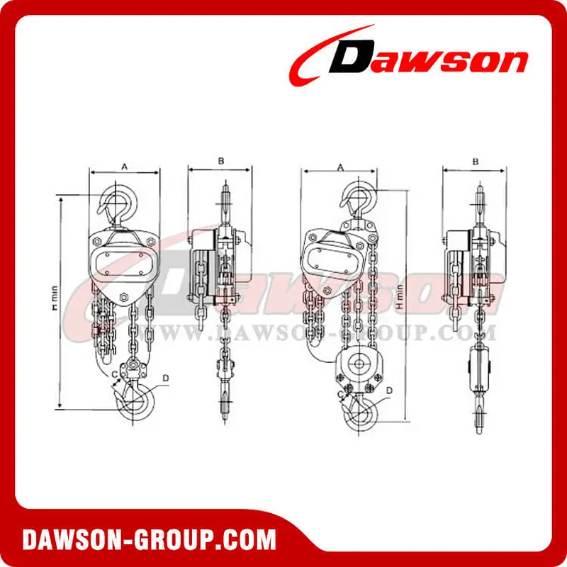 500kg - 5000kg Aluminum Alloy Chain Hoist  Chain Block for Lashing - Dawson Group Ltd. - China Manufacturer, Factory