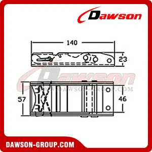 DSOUB 5003 BS 3300Lbs/1500KG 2 inch Steel Handle Overcenter Buckle