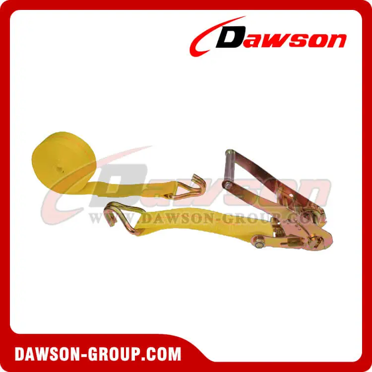 2'' x 18' Yellow Ratchet Strap with Double J Hook- china manufacturer supplier - Dawson Group