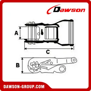DSRB037 BS 1500KG/3300LBS Ratchet Buckle With Plastic Covered Handle
