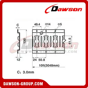 HFI10-33.0 F Track Horizontal Strengthening Rib Type