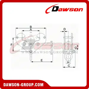 DS-BC Type Beam Trolley Clamp with Bow Shackle