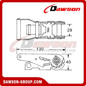 DSRB25151 B/S 1500KG/3300LBS Ratchet Buckle