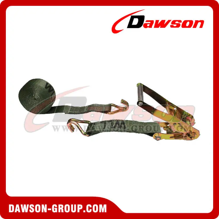 2'' x 18' OLIVE DRAB Ratchet Strap with Double J Hook- china manufacturer supplier - Dawson Group