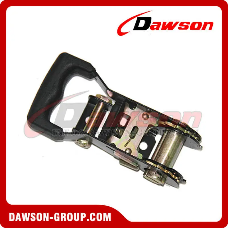 Black Painted Rubber Handle Ratchet Buckle for Belt