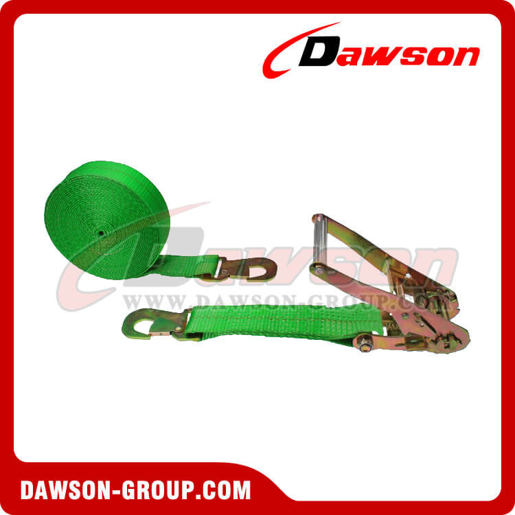 2'' x 30' GREEN Ratchet Strap with Flat Snap Hook- china manufacturer supplier - Dawson Group
