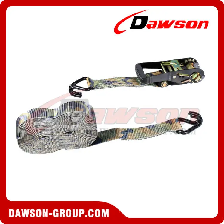2'' x 27' Camo Ratchet Strap with Double J Hook- china manufacturer supplier - Dawson Group