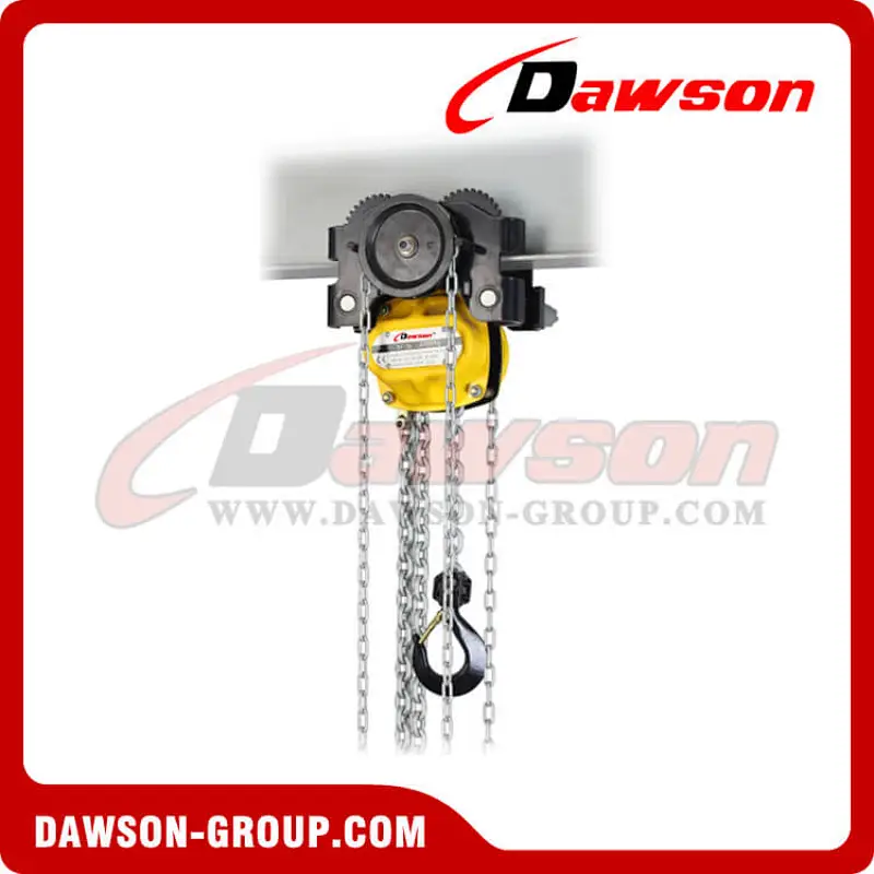 DS-HTG 500kg - 10000kg Low Headroom Hoist Trolley, Hand Pull Car Hoist Combination