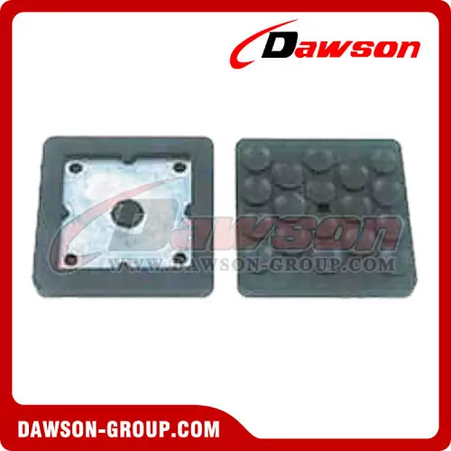 B10146A 4"×4" Rubber Foot Pad Weld On