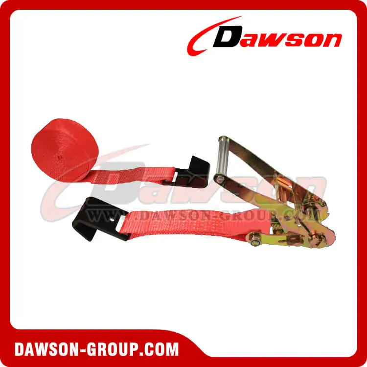 2'' x 18' RED Ratchet Strap with Black Flat Hook- china manufacturer supplier - Dawson Group