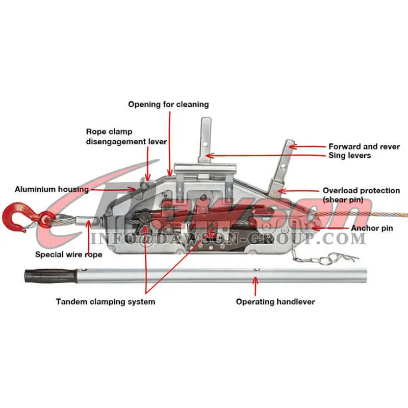 Wire Rope Pulling Hoist Aluminium Body