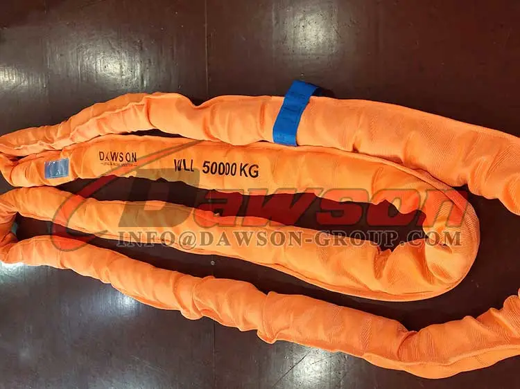 Heavy Duty 50T Polyester Round Sling, 50000KG Polyester Lifting Slings - Dawson Group Ltd. - China Manufacturer, Supplier, Factory Heavy Duty 50T Polyester Round Sling, 50000KG Polyester Lifting Slings - Dawson Group Ltd. - China Manufacturer, Supplier, Factory