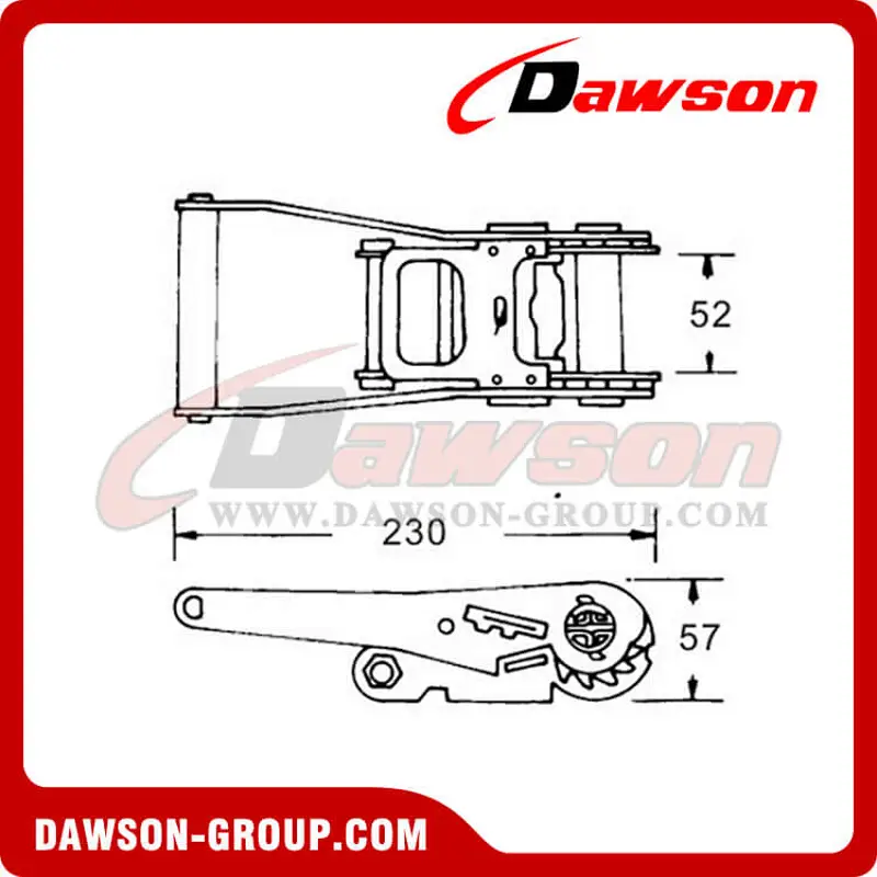 DSRB50502  Yellow Zinc Plated Ratchet Buckle