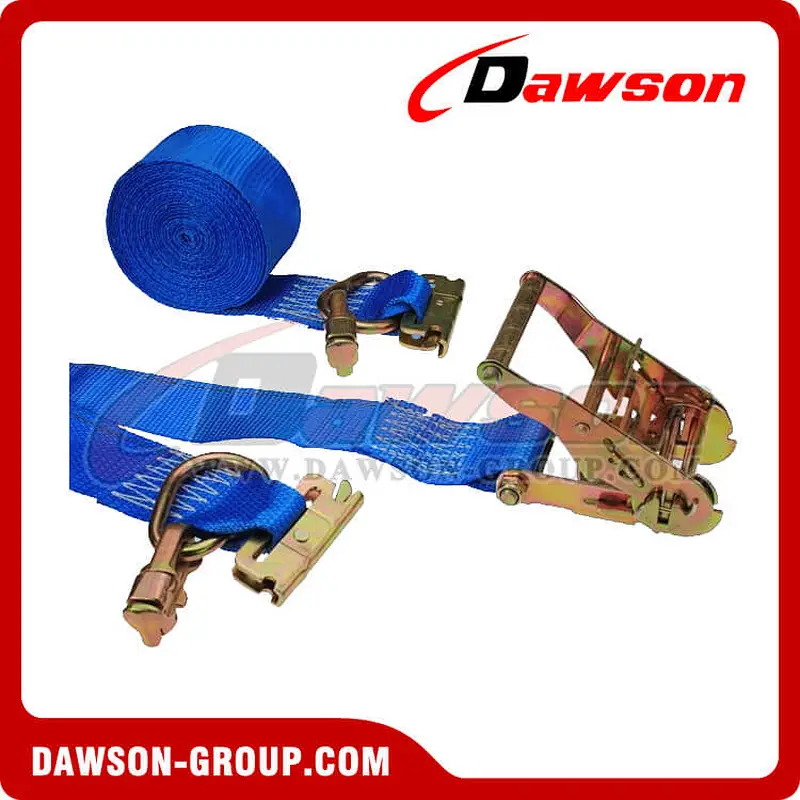 2 inch 20 feet BLUE E Track Ratchet Straps with Double Stud Fittings