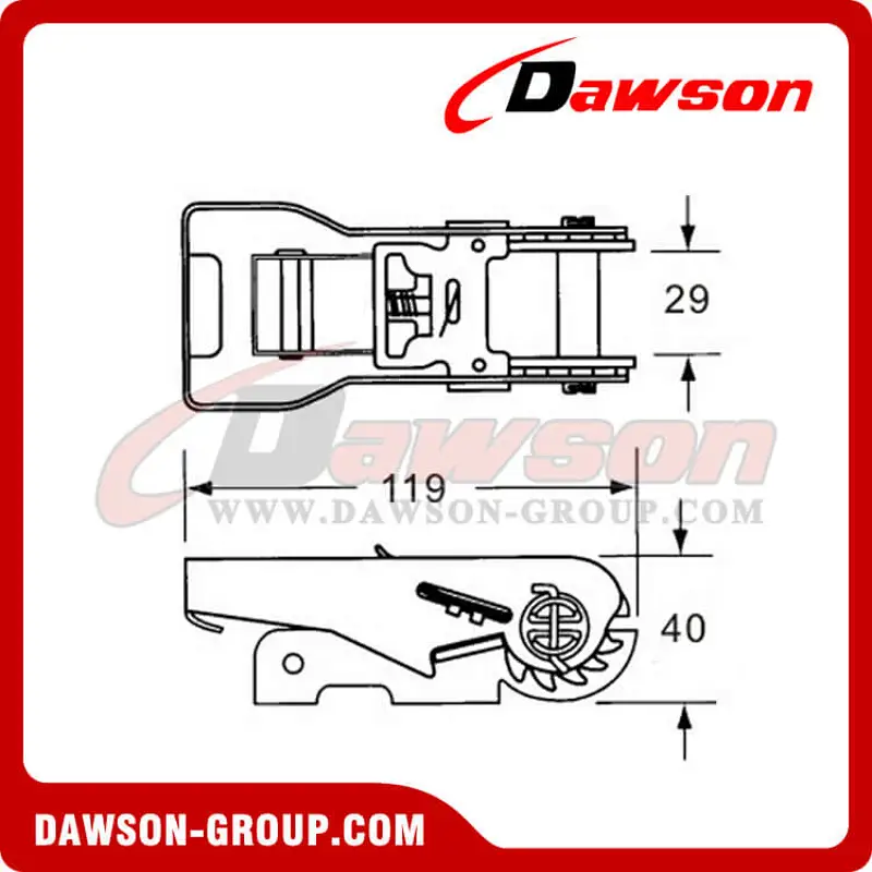 DSRB25152  Zinc Plated Ratchet Lashing Buckle