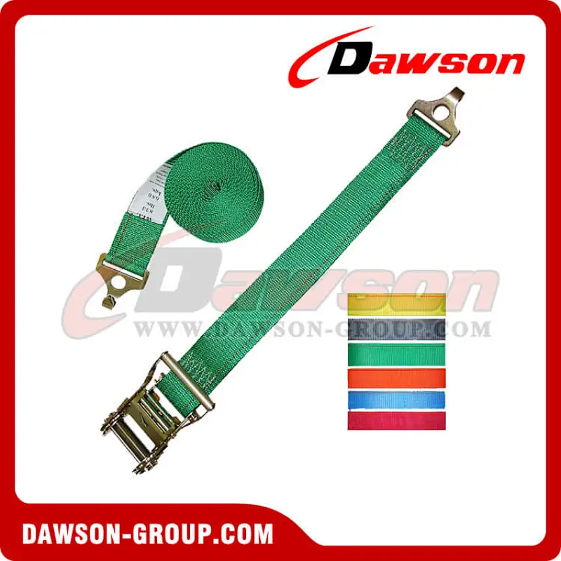 2 inch Ratchet Strap with Plate Trailer Hooks
