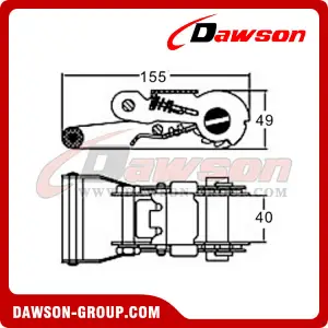 DSRB35303 Ratchet Buckle Lashing Buckle with Rubber Handle