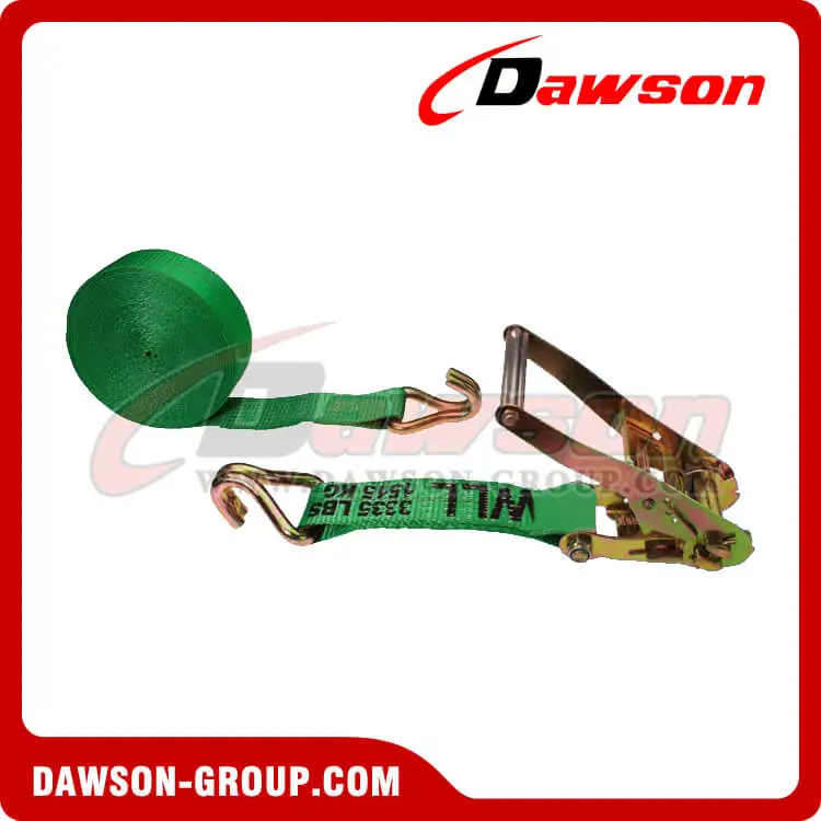 2'' x 18' GREEN Ratchet Strap with Double J Hook - Dawson Group - china manufacturer supplier