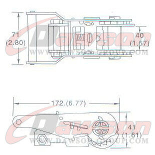 Drawing of DG-B012 1_5'' Ratchet Buckle, 35MM 38MM Ratchet Buckle,2000kgs - China Dawson Supplier