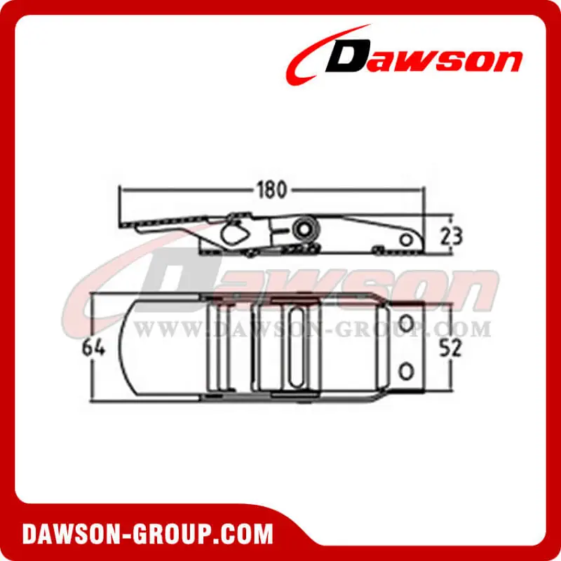 DSOUB 5005 BS 1760Lbs/800KG 2 inch Stainless Steel Handle Over Center Buckle for 50MM Webbing