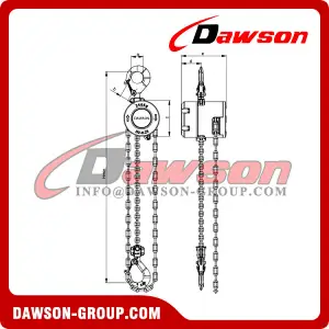 250KG 500KG 1000KG Aluminum Alloy Chain Hoist, 0.25 Ton 0.5T 1 Ton Chain Block for Construction Site Lifter