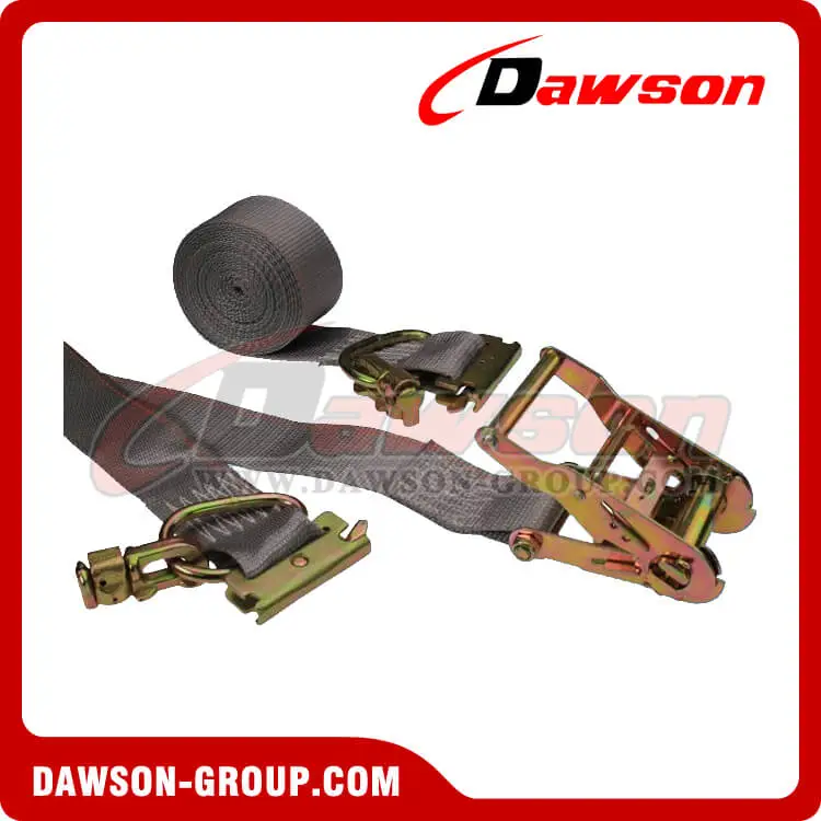 2'' x 16' Gray E Track Ratchet Straps with Double Stud Fittings - Dawson Group - china manufacturer supplier
