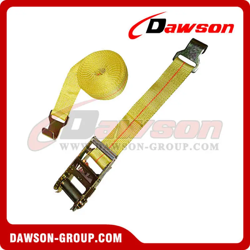 2 inch Heavy Duty Ratchet Strap with Narrow Flat Hooks