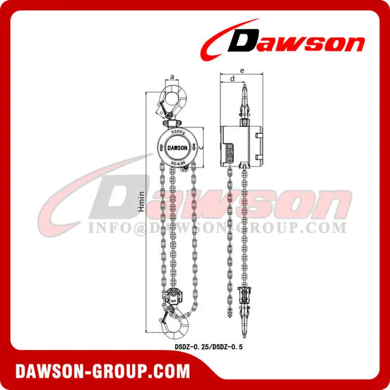 250KG 500KG 1000KG Aluminum Alloy Chain Hoist, 0.25 Ton 0.5T 1 Ton Chain Block for Construction Site Lifter