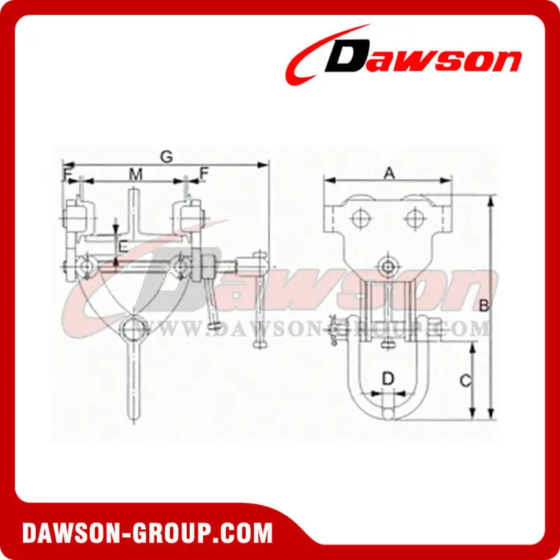 DS-TCSP Type Push Trolley Clamp with Shackle