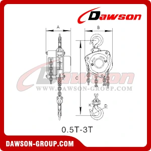 DS-SL-A 0.25T - 20T Chain Block, Hand Chain Hoist for Lifting