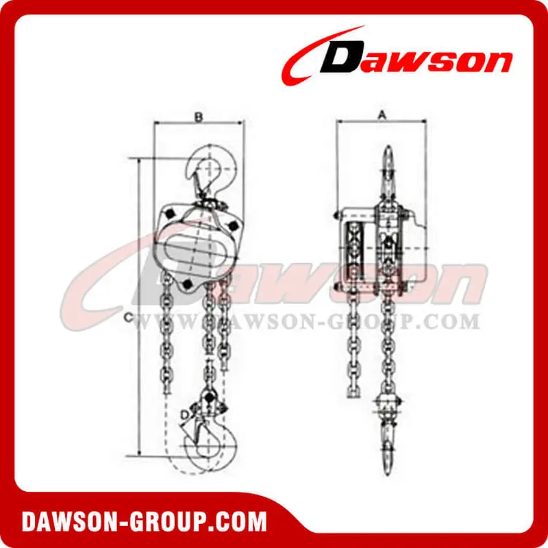 0.5T - 20T Manual Chain Block Chain Hoist for Installing of Machinery