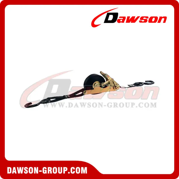 1'' x 15' Self Contained Ratchet Strap with Heavy Duty S-Hooks - Dawson Group - china manufacturer supplier
